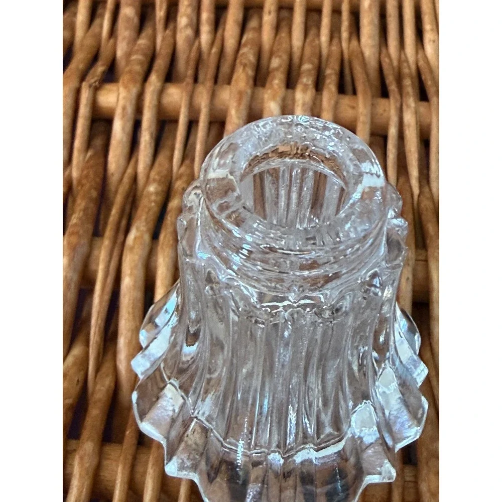Leonard Japan Silver Plate and Fluted Glass Salt and Pepper Shakers Set